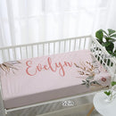 Personalized Nursery Crib Bedding Set: Custom Name 5 Piece Baby Crib Sets with Bohemian Flowers - Toddler Double Layer Blanket Set, Comfortable Crib Bed Sheets for Baby Gril by TinyTreasures Baby Boutique