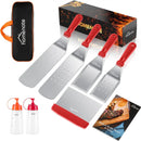 HOMENOTE Griddle Accessories Kit, Exclusive Griddle Tools Spatulas Set for Blackstone - 8 Pcs Commercial Grade Flat Top Grill Accessories - Great for Outdoor BBQ, Teppanyaki and Camping, Red by GreenHaven Gardens