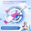 SEAGO Toddler Electric Toothbrushes for Baby Ages 0-3 Years, Baby Toothbrush with Smart Timer and Suction Base, 4 Replacement Brush Heads SG-513(Purple-C) by TinyTreasures Baby Boutique