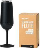 Huski Champagne Flute | NEW | Award-winning Design with Detachable Stem | Premium Stainless Steel Champagne Glass with Lid | Triple Insulated Tumbler | 8oz Capacity | Great Gift (Black) by CozyNest Decor