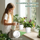 6 inch Self Watering Pots for Indoor Outdoor Plants, 6 Pack Flower Plant Pots with Drainage Holes and Clear Reservoirs, Visible Water Level, Plastic Planters with Wicking Rope, White by CozyNest Decor