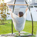 JoyView Hammock Chair with Spreader Bar Caribbean Hammock Swing Chair 300 LBS Weight Capacity XL Rope Hanging Chair for Outdoor Indoor Garden Yard - Blue by GreenHaven Gardens