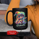 Customized Adorable Gnome With Guitar Mug 11oz 15oz, Personalized Name Coffee Cup, Gnome And Northern Lights Mug, Custom Whimsical Music Ceramic Cup, Gnome Black Mug Gift For Kids by CozyNest Decor