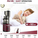 Masticating Cold Press Juicer Machines: 200W Pure Slow Juicer With Quiet Motor For Vegetable And Fruit Easy To Clean, Red by CozyNest Decor
