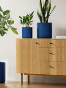 LE TAUCI Large Plant Pots Set, 10/8/6 Inch Ceramic Planters for Indoor Plants, Mid-Century Modern Flower Planter Pots with Drainage Hole and Plug, Cylinder Round Planter Pots, Set of 3, Sapphire Blue by GreenHaven Gardens