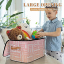 Custom Storage Basket with Name, Personalized Storage Bins with Zipper Lid, Foldable Fabric Storage Box Large capacity with Handle Pink Orange by TinyTreasures Baby Boutique