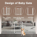 WAOWAO Baby Gate 52.76-62.2" Extra Wide Pressure Mounted Walk Through Swing Auto Close Safety White Metal Toddler Kids Child Dog Pet Puppy for Stairs,Doorways,Kitchen by TinyTreasures Baby Boutique