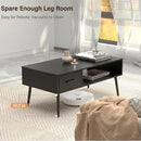 HAIOOU Coffee Table, Mid Century Modern Style Cocktail Table TV Stand with Drawer, Open Storage Shelf, Stable Floor-Anti-Scratching Pine Leg for Home, Office, Living Room - Black by CozyNest Decor