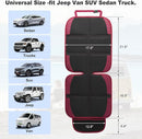 Car Seat Protector for Child, 2 Pack With Mesh Pockets & Non-Slip Backing 600D Durable Under Baby Seat Cover for Back Seat (Burgundy, Standard) by TinyTreasures Baby Boutique