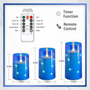 NURADA Flickering Flameless Candles: 3D Wick Built-in Star String Lights Acrylic Unbreakable Battery Operated LED Pillar Candles with Remote and Timer - 3 Pack for Wedding Valentine's Day Decor by CozyNest Decor