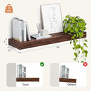 Heimlove 12" Deep Floating Shelves, 36 x 12 Inch Wall Mounted Long Floating Shelf with Invisible Brackets, for Home Decor, Bedroom, Kitchen, Living Room, Bathroom - 1 Pack, Rustic Brown by CozyNest Decor