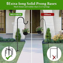 Shepherds Hooks for Outdoor, 48 Inches Garden Bird Feeder Pole for Hanging Bird Feeder, Plant Baskets, Solar Light Lanterns, Outdoor Plant Hanger Hook with 5 Base Prongs,1 Packs by GreenHaven Gardens