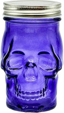 Generic 14 oz Colorful Skull Glass Mason Jar – Mix & Match 7 Vibrant Colors, Large & Durable! (Purple) by CozyNest Decor