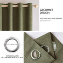 MIULEE Linen Texture Curtains for Bedroom Solid 100% Blackout Thermal Insulated Light Olive Green Curtains Grommet Room Darkening Drapes for Living Room Nursery 52x96 Inch (2 Panels) by TinyTreasures Baby Boutique