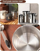 Coffee Canister Airtight Storage Container 1.8L Stainless Steel Air Tight Coffee Jar with Scoop, Date Tracker CO2 Release Valve for Dry Food, Beans, Ground, Tea, Flour, Cereal and Sugar (Silver) by CozyNest Decor