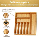 Umilife Large Kitchen Drawer Organizer, 19"x19" Silverware Utensils Organizer, 2.5" High for Large Deep Drawers, Bamboo Flatware Holder with Thick Frames, Sturdy Kitchen Organization Tray by CozyNest Decor