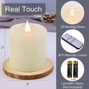 Flameless Candles Battery Operated with Remote Timer, 3D Moving Flame Flickering, Last 600+ Hours Battery Candles, Set of 3 Ivory Real Wax Electric LED Candle, 3" x 3" by CozyNest Decor