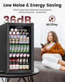 Wine Cooler Refrigerator - 26 Bottle 126 Can Mini Wine Fridge with Glass Door for Beer Soda Water Drink, Small Wine Cellar Beverage Refrigerator for Bedroom Office Home Bar Dorm, 3.2 Cu.Ft by CozyNest Decor