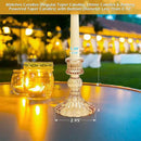 Candlestick Holders Set, 4" H Taper Candle Holders Bulk, 12Pcs Gold Glass Candle Holders for Wedding, Festival, Party & Windowsill Decor by CozyNest Decor
