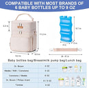 Insulated Breastmilk Cooler Bag with Ice Pack - Holds 6x9oz Bottles, Leakproof Double Layer, Adjustable Strap for Nursing Moms, Daycare & Travel,Pearl White by TinyTreasures Baby Boutique