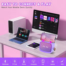 Mgaolo Upgraded Mini Karaoke Machine Toy for Kids, Portable Bluetooth Speaker with 2 Wireless Mics, Emoji & Colorful LED Lights, Home Travel & Party Play Gifts for Boys Girls (Purple) by TinyTreasures Baby Boutique
