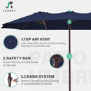 JEAREY 15FT Patio Umbrella Large Outdoor Umbrella Extra Double-Sided Market Umbrella with Crank Handle for Garden, Deck, Backyard and Pool, Navy by GreenHaven Gardens