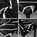 JQinHome Black Chair Covers for Dining Room Set of 4, High Stretch Removable Washable Parsons Chair Slipcover for Home Party Hotel Wedding Ceremony (4PCS, Geometric) by CozyNest Decor