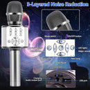 Amazmic Kids Karaoke Microphone Machine Toy Bluetooth Microphone Portable Wireless Karaoke Machine Handheld with LED Lights, Gift for Children Adults Birthday Party, Home KTV(Gray) by TinyTreasures Baby Boutique