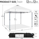 Yaheetech 12x12 Pop-up Canopy Tent w/ 2 Integrated Wheels for Mobility, Waterpoof & Heavy Duty, Instant Sun Shelter with Carry Bag, Weight Bags for Outdoor Camping Beach Patio Parties, White by GreenHaven Gardens