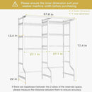 Ulif U13 Medium Over Washer and Dryer Storage Shelves, 6 Tiers Laundry Room Standing Shelf with 2 Hanger Rods, Space Saver Clothes Drying Rack, 57.8" W x 22" D x 77.4" H, White by CozyNest Decor
