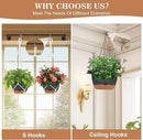 3 Pack Hanging Planters Set, 10 + 10 + 8 Inch Self-Watering Hanging Plant Pot, Macrame Plant Hanger with Pot, Ceiling Hooks, Removable Saucer and Drainage Holes for Indoor, Outdoor Plants - Black by GreenHaven Gardens