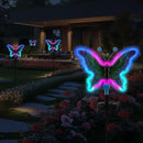 Solar Butterfly Lights Outdoor,Butterfly Solar Lights for Outside, Solar Garden Decor, Outdoor Garden neon Lights,Pathway Butterfly Lights (Light Blue,2pack) by GreenHaven Gardens