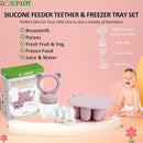 JEXFUN Silicone Breastmilk Popsicle Freezer Molds & Baby Fruit Food Feeder Pacifier, Baby Food Storage Containers Breast Milk Ice Cubes for Baby Teething & Infant Self Feeding, BPA Free - (Light Pink) by TinyTreasures Baby Boutique