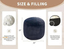 Boho Ottoman Living Room Furniture 26"x18" Round Ottomans Pouf Couch Foot Rest Navy Pouf Ottoman Foot Rest with Foam Chunk Filling Pouffe Ottomans Stuffed Foot Rests Poufs for Couch by CozyNest Decor