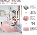 5FT Bean Bag Chair, Large Bean Bag Chairs with Memory Foam Filled, Fluffy Beanbag Sofa with Dutch Velvet Cover, Round BeanBag Chairs for Living Room, Playroom - Light Pink by TinyTreasures Baby Boutique