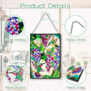 VEWOGARDEN Hummingbird Stained Glass Window Hangings 10" W x 15" H Bird Suncatcher Panel with Chain Windows Hanging Decor Ornament Gift by GreenHaven Gardens