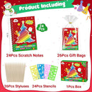 ZMLM Rainbow Scratch Party Favors Kids: Birthday Gifts Toy Bulk Scratch Art Notebook 24 Pack Birthday Goodie Bags Stuffers Girls Boys Art Craft Pad Classroom Prizes School Teacher Supplies (Christmas) by TinyTreasures Baby Boutique