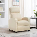 BestMassage | Recliner Chair | No Massage Function | Pu Beige | with Lumbar Support, Adjustable Push Back, Wide Armrests, Footrest & Padded Seat | Easy Assembly | for Living Room, Home Theatre by CozyNest Decor