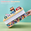 Toys Organizer Storage Case for Lego Box Kids Toy Stackable Building Blocks with Lids Bins Adjustable Lego Storage Containers Plastic Toy Box 1 Layer (Lemon) by CozyNest Decor