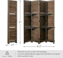 Room Divider with Shelves, 5.6 Ft Tall Folding Wood Screen with Double Hinges for Home Office Bedroom Hotel Decoration (4 Panels, Brown) by CozyNest Decor