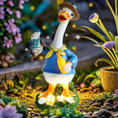 Garden Goose Statue Outdoor Decor, Funny Drunk Gnome Catched by Gardener Goose with Solar Bottle,Ideal Gifts for Women,Outdoor & Home Decor for Housewarming by GreenHaven Gardens