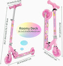 BELEEV V2 Scooters for Kids with Light-Up Wheels & Stem & Deck, 2 Wheel Folding Scooter for Girls Boys, 3 Adjustable Height, Non-Slip Pattern Deck, Lightweight Kick Scooter for Children Ages 3-12 by TinyTreasures Baby Boutique