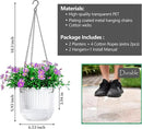 6.5 Inch 2 Pcs Self Watering Hanging Planter Indoor Plant Pots Drainage Holes, Outdoor Hanging Planters Flower Pot Basket, Visible Water Level, Plant Hanger Home Decor, Gardening by GreenHaven Gardens