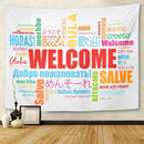 TOMPOP Tapestry World Welcome Word Cloud in Different Languages Conceptual Multilingual Home Decor Wall Hanging for Living Room Bedroom Dorm 50x60 Inches by CozyNest Decor
