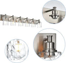 BONLICHT Vanity Light Fixture Brushed Nickel 6-Light Modern Farmhouse Wall Sconce Bathroom Lighting with Hammered Glass Industrial Wall Mount Lights for Kitchen Dining Room Cabinet Corridor by CozyNest Decor