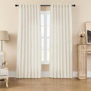 Joydeco Linen Curtains 2 Panel Set,Light Filtering, Ivory on Linen Curtains 90 Inch Curtains for Living Room, Cream Drapes 90 Inches Long Rod Pocket Back Tab Curtains (90" L x 100" W) by CozyNest Decor