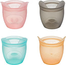 Zip Top Reusable 100% Silicone Baby + Kid Snack Containers- The only containers That Stand up, Stay Open and Zip Shut! No Lids! Made in The USA - Full Set of 4 by TinyTreasures Baby Boutique