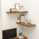 32" Floating Shelves for Wall, 12" Deep Slim Walnut Floating Shelves, Wall-Mounted Shelves for Bedroom, Living Room, Kitchen, Bathroom - Set of 2 by CozyNest Decor