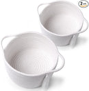 Empty Gift Basket Mini Woven Rope Organizer Baskets for Baby Shower, Vanity, Makeup, Bathroom, Tiny Toys, Desk - Small Decorative Storage Bins - Set of 2, Pre-Shaped, White by TinyTreasures Baby Boutique