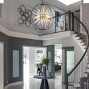 31.5" Black Gold 16-Light Globe Sputnik Chandelier Modern Industrial Adjustable Hanging Ceiling Pendant Light Fixture for Entryway Foyer Stairway Dining Living Room Hallway by CozyNest Decor
